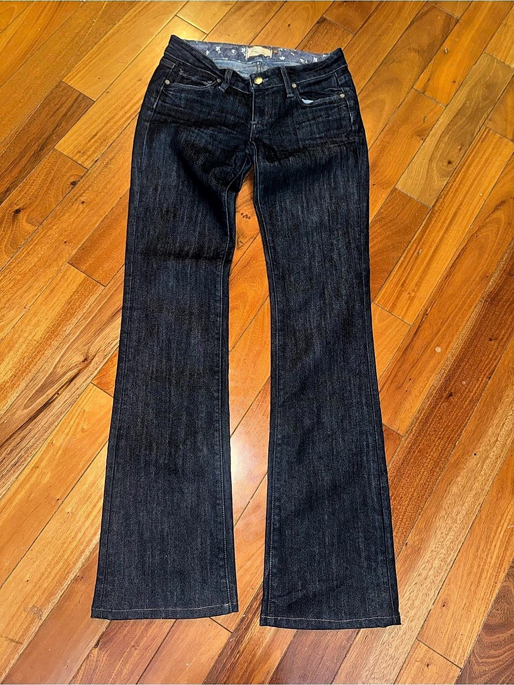 Paige Bel Air Bootcut Denim Flare Jeans in Dark Wash- Waist 26